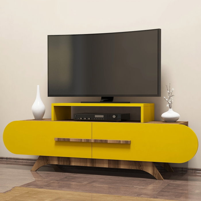 Hanah Home Soporte para TV Nogal y Amarillo Hanah Home Soporte para TV Nogal y Amarillo